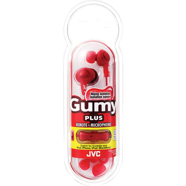 Gumy Plus In-Ear Headphones with Mic & Remote, Red