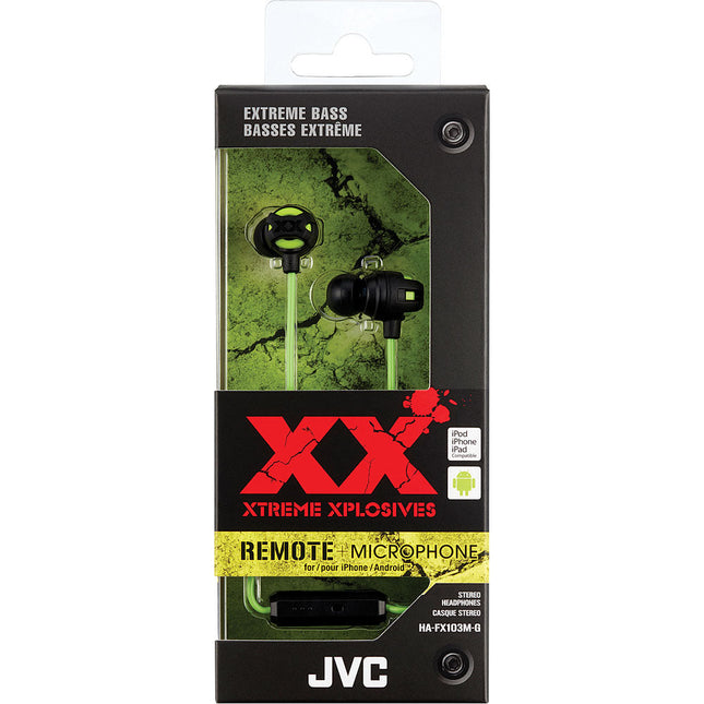 XTREME Xplosive Earbuds w/Mic, Green