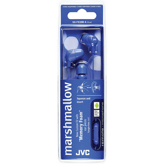 Marshmallow In-Ear Headphones w/Mic, Blue