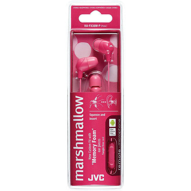 Marshmallow In-Ear Headphones w/Mic, Pink