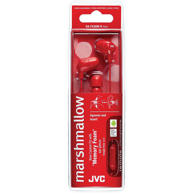 Marshmallow In-Ear Headphones w/Mic, Red