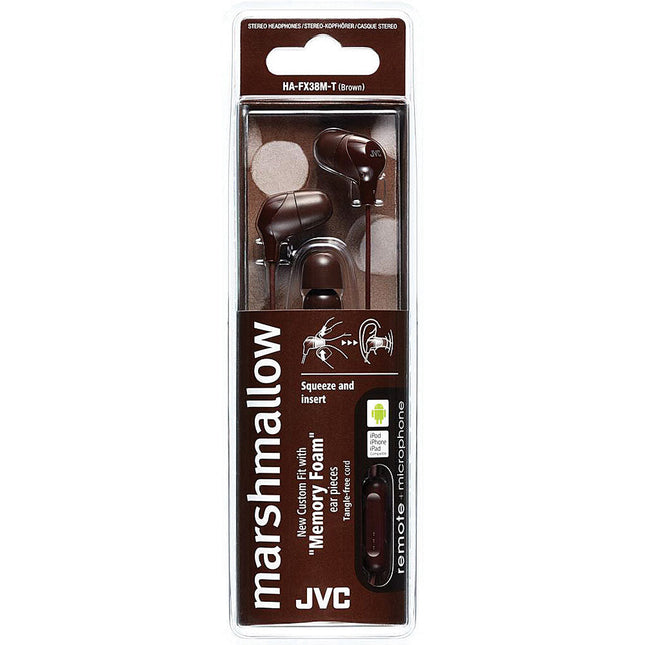 Marshmallow In-Ear Headphones w/Mic, Brown