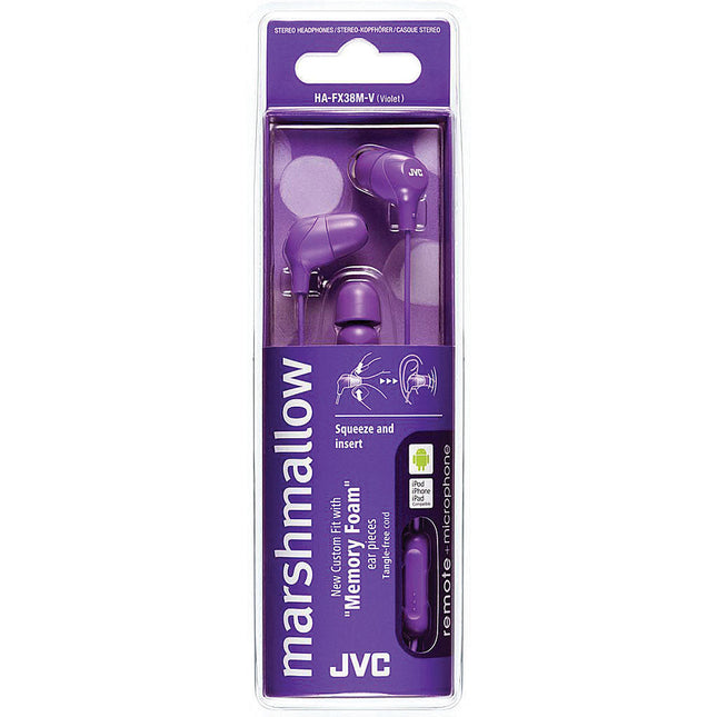 Marshmallow In-Ear Headphones w/Mic, Violet