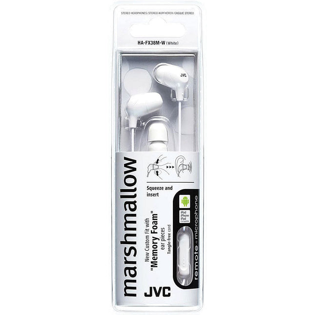 Marshmallow In-Ear Headphones w/Mic, White