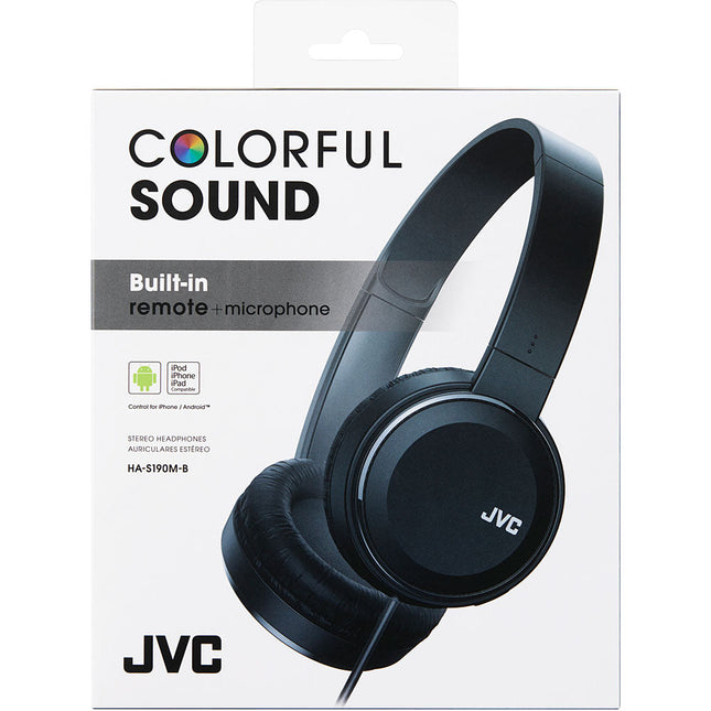 Flat Headphones w/Mic, Black