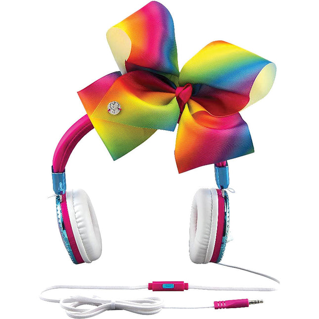 JoJo Siwa On-Ear Headphones, White/blue/yellow/green/pink