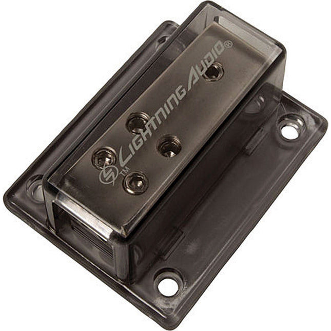 Ground Distribution Block (1) 4ga In, (4) 4ga or 8ga Out