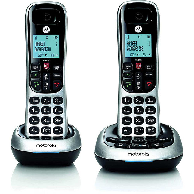 DECT 6.0 Cordless Phone with Answering Machine and Call Block, 2 Handset