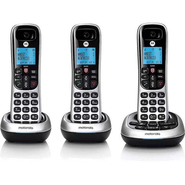 DECT 6.0 Cordless Phone with Answering Machine and Call Block, 3 Handset