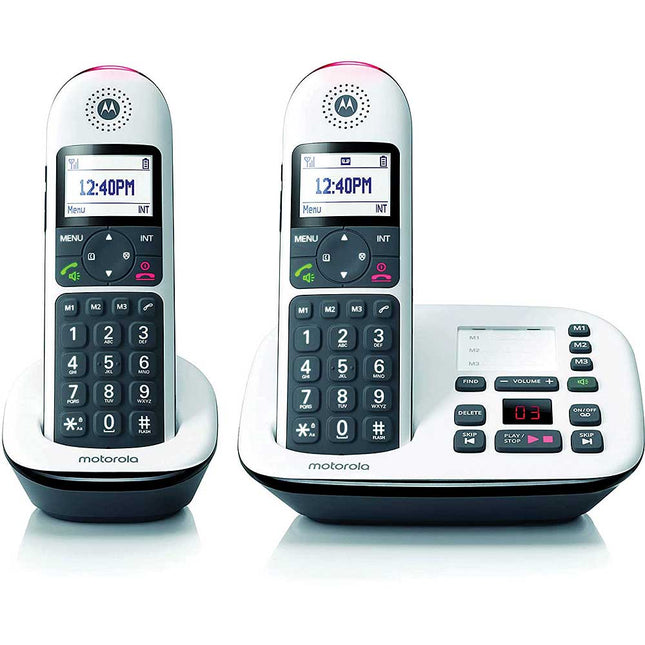 DECT 6.0 Cordless Phone with Answering Machine and Call Block and Volume Boost, 2 Handset