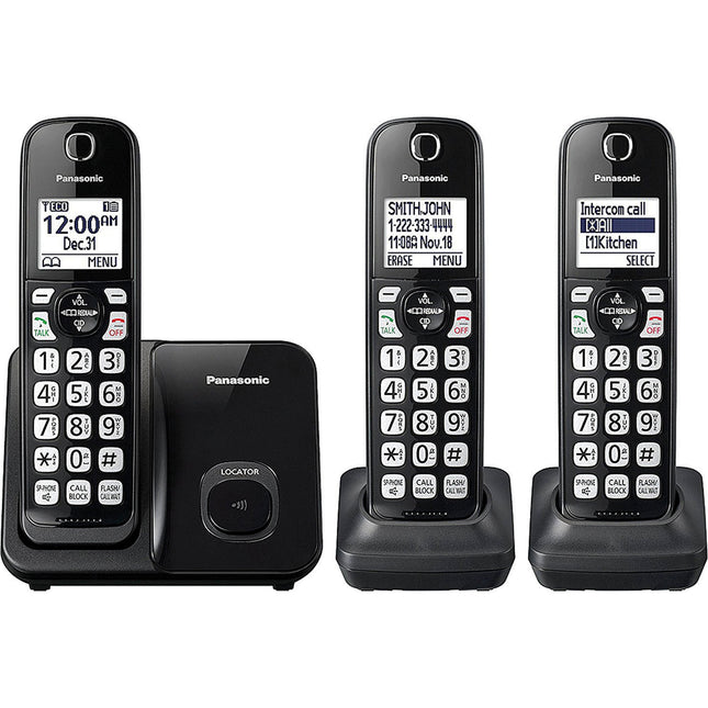 Expandable Cordless Phone with Call Block, 3 Handsets