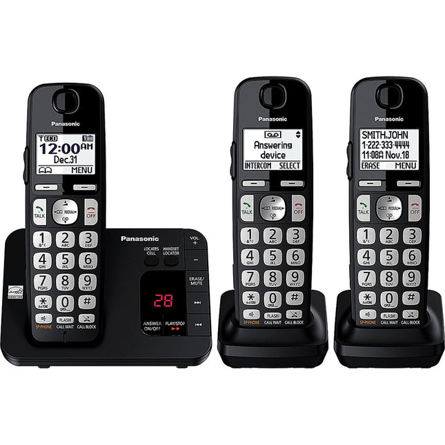 DECT 6.0 Expandable Cordless Phone System with Digital Answering System, 3 Handsets