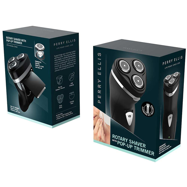 RUBBERIZED ROTARY SHAVER W/POP-UP TRIMMER