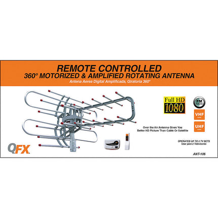 HD/DTV/UHF/VHF/FM 360° Motorized Rotating Antenna