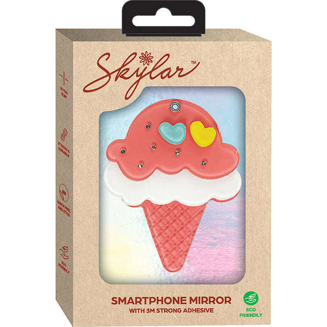 Smartphone Mirror w/ 3M Strong Adhesive, Ice Cream