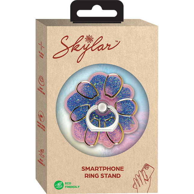 Smartphone Ring Stand, Blue Flower