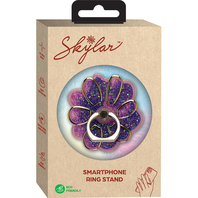 Smartphone Ring Stand, Violet Flower