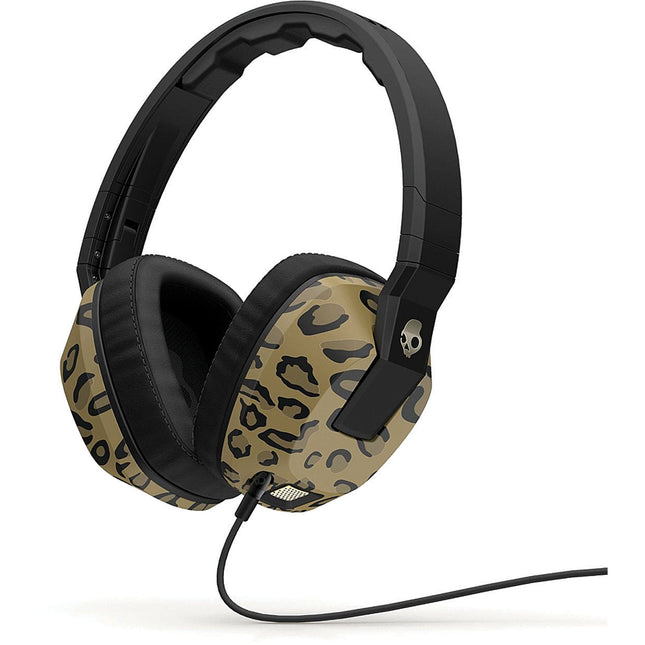 Crusher Headphones with Built-in Amplifier and Mic, Leopard/Black