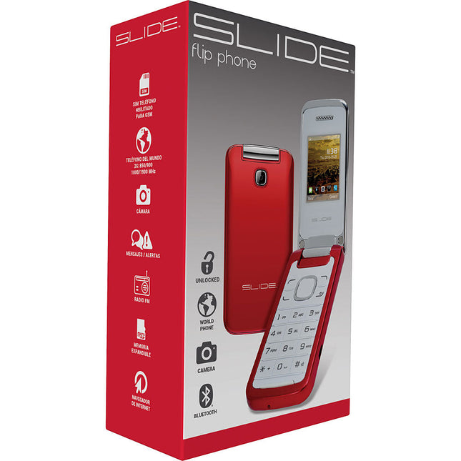 2G Flip Phone, Red