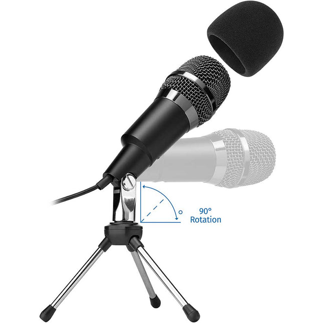 Podcasting KIT: USB Condenser Mic, Mini Tripod & Windscreen POP Filter