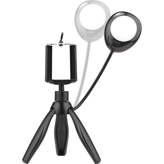 Smartphone Tripod with Adjustable Holder and Built-In-Ring Light