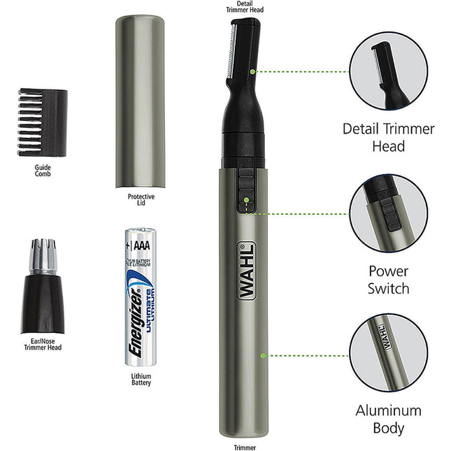 Lithium Micro Groomsman Men's Personal Ear, Nose & Brow Trimmer